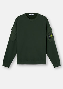 STONE ISLAND ORGANIC COTTON FLEECE | V005EKHAKIGREEN