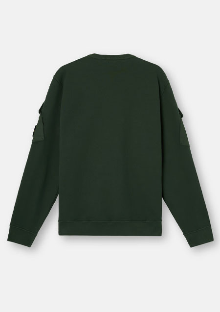 STONE ISLAND ORGANIC COTTON FLEECE | V005EKHAKIGREEN