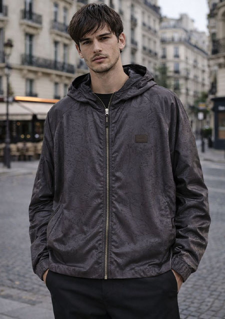 BERLUTI Scritto Nylon B-Way | P50 WARM GREY