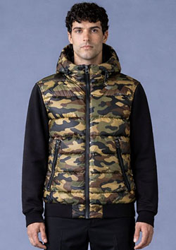 MACKAGE HYBRID DOWN HOODIE JACKET FRANK-CAMO | CAMO | MENS