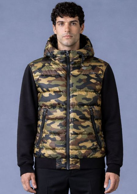 MACKAGE HYBRID DOWN HOODIE JACKET FRANK-CAMO | CAMO | MENS