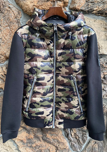 MACKAGE HYBRID DOWN HOODIE JACKET FRANK-CAMO | CAMO | MENS