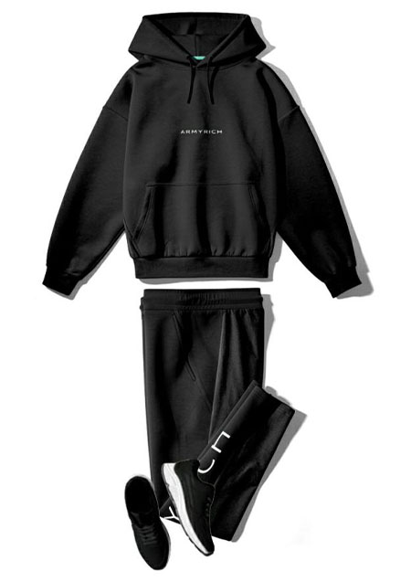 ARMYRICH ナイロン切替ボンディングオーバーサイズパーカーセットアップ | BLACK