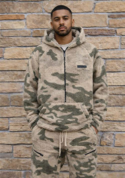 FOG ESSENTIALS 22FW FLEECE HALF ZIP HOODIE JACKET | CAMO