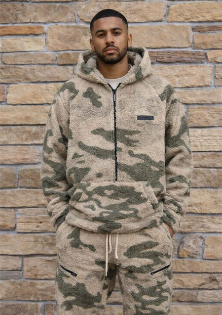 FOG ESSENTIALS 22FW FLEECE HALF ZIP HOODIE JACKET | CAMO