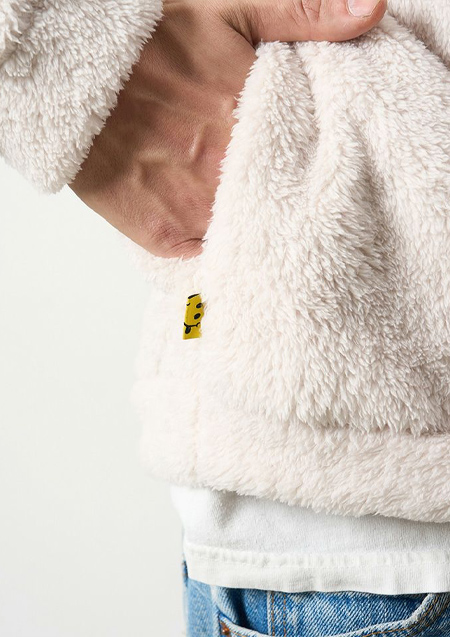 STUD MUFFIN コーラルフリースボア マルチパッチワークプルパーカー | OFF WHITE