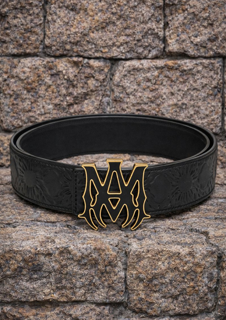 AMIRI MA QUAD LEATHER 4CM BELT | 001BLACK
