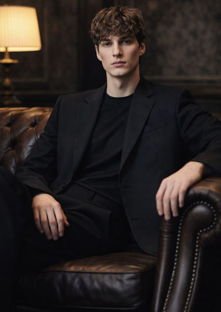 AMI PARIS TWO BUTTONS JACKET | WOOL TRICOTINE BLACK