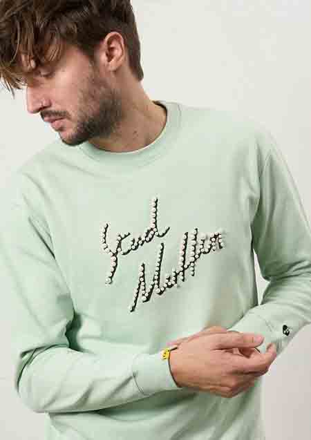 STUD MUFFIN ヘビーウエイト裏毛パイル パールロゴ スエットシャツ | MINT