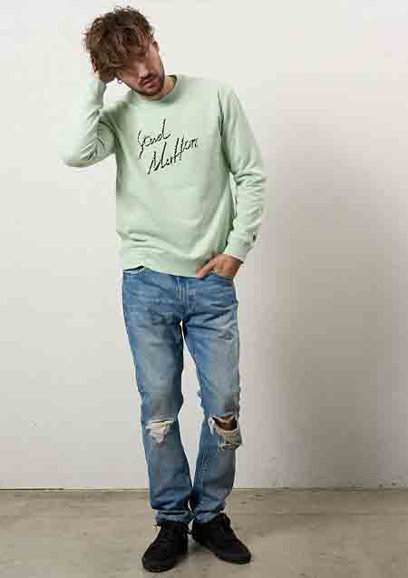 STUD MUFFIN ヘビーウエイト裏毛パイル パールロゴ スエットシャツ | MINT