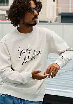 STUD MUFFIN ヘビーウエイト裏毛パイル パールロゴ スエットシャツ | OAT