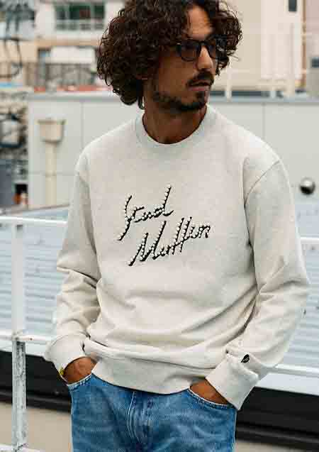 STUD MUFFIN ヘビーウエイト裏毛パイル パールロゴ スエットシャツ | OAT