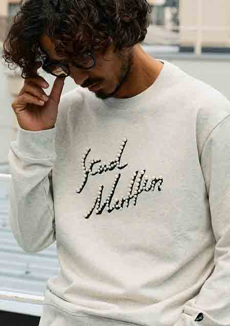 STUD MUFFIN ヘビーウエイト裏毛パイル パールロゴ スエットシャツ | OAT