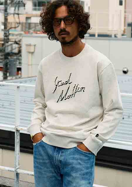 STUD MUFFIN ヘビーウエイト裏毛パイル パールロゴ スエットシャツ | OAT