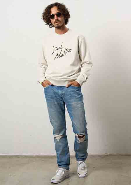 STUD MUFFIN ヘビーウエイト裏毛パイル パールロゴ スエットシャツ | OAT