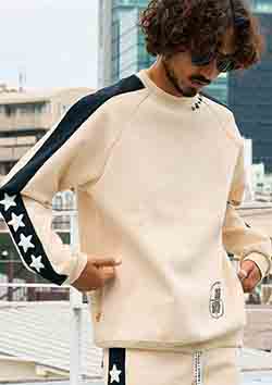 STUD MUFFIN TRストレッチポンチ ラインストーン ターゲットベアラインスエットシャツ | OFF WHITE