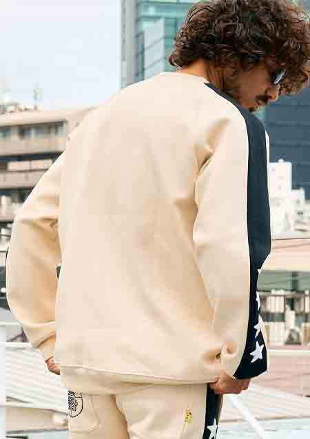 STUD MUFFIN TRストレッチポンチ ラインストーン ターゲットベアラインスエットシャツ | OFF WHITE