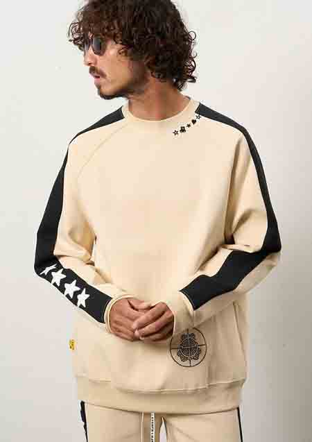 STUD MUFFIN TRストレッチポンチ ラインストーン ターゲットベアラインスエットシャツ | OFF WHITE