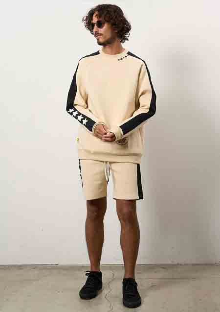 STUD MUFFIN TRストレッチポンチ ラインストーン ターゲットベアラインスエットシャツ | OFF WHITE