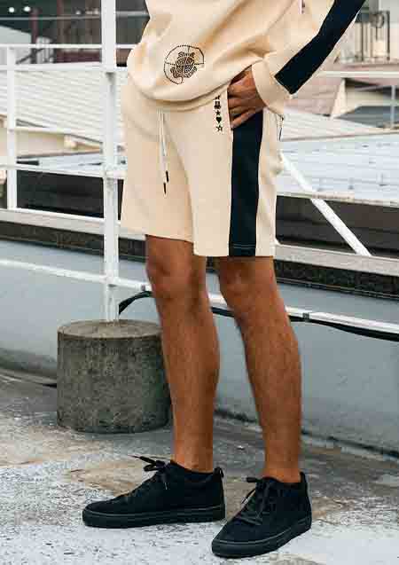 STUD MUFFIN TRストレッチポンチ ラインストーン ターゲットベアラインショートパンツ | OFF WHITE