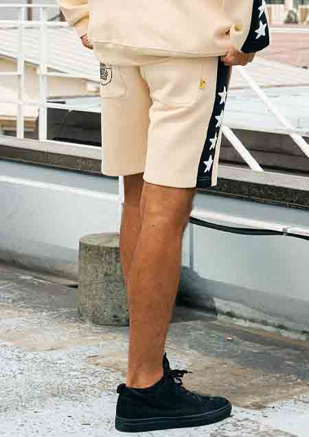 STUD MUFFIN TRストレッチポンチ ラインストーン ターゲットベアラインショートパンツ | OFF WHITE