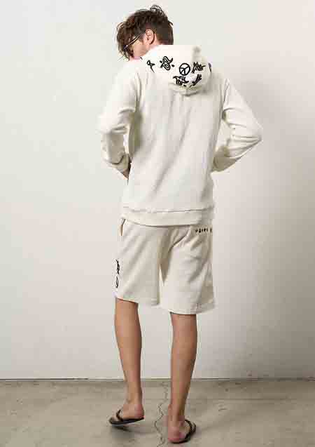 STUD MUFFIN ヘビーウエイトコットンワッフル ペイズリーサガラショートパンツ | WHITE
