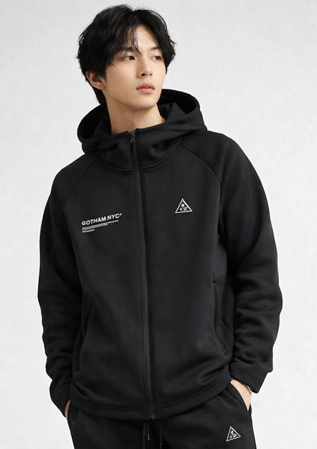 GOTHAM NYC 9.4oz ダンボールニット ジップパーカー | BLACK