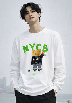 GOTHAM NYC 5.6oz BEAR LS Tee | BLACK