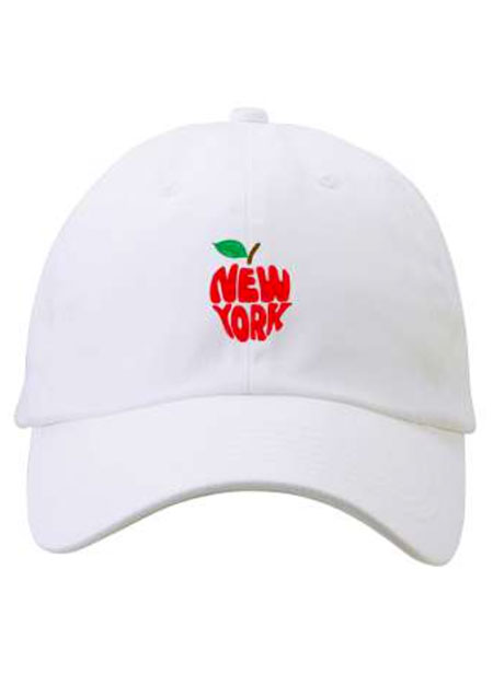 GOTHAM NYC APPLE 6 PANEL CAP | WHITE