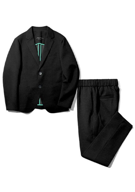 ARMYRICH 快適ストレッチメッシュ素材 Feel Loose 2Bテーラードスーツ | BLACK