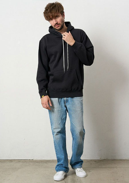 STUD MUFFIN TC裏毛起毛 PEACE AFTER DEATH&amp;マルチパッチワーク プルパーカー | BLACK