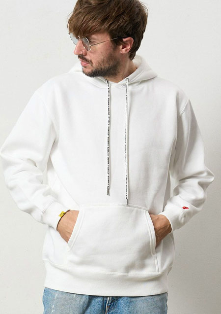 STUD MUFFIN TC裏毛起毛 PEACE AFTER DEATH&マルチパッチワーク プルパーカー | WHITE