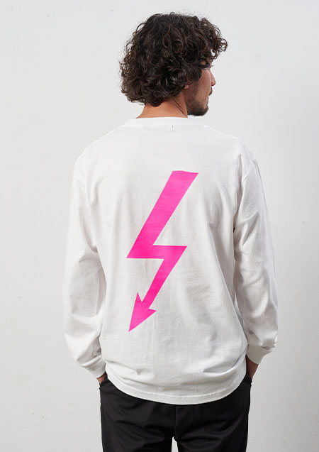 STUD MUFFIN 5.6ozコットン天竺 MMシークイン LS Tシャツ | WHITE