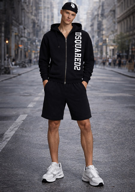 DSQUARED2 DSQUARED2 COOL FIT ZIP HOODIE SWEATSHIRT | 900BLACK