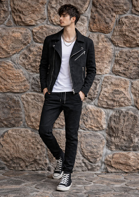 MAXSIX KNIT PRINT SWEAT PANTS