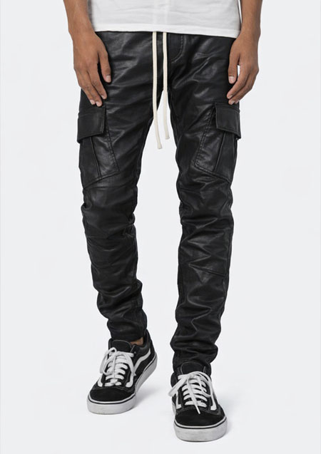 mnml CARGO DRAWCORD PANTS | WAXED BLACK