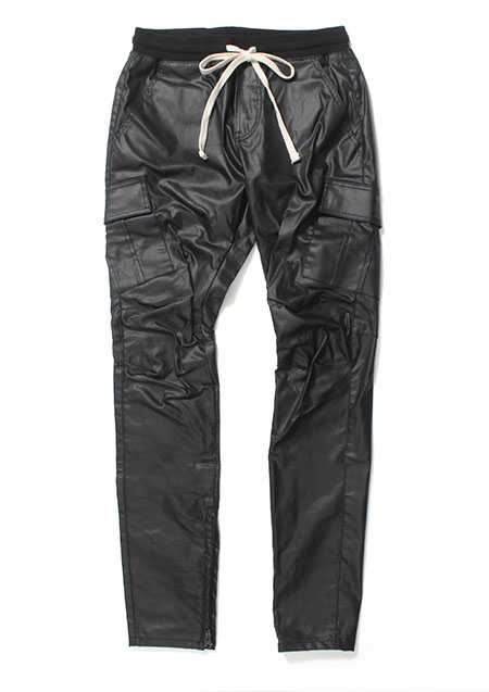 mnml CARGO DRAWCORD PANTS | WAXED BLACK