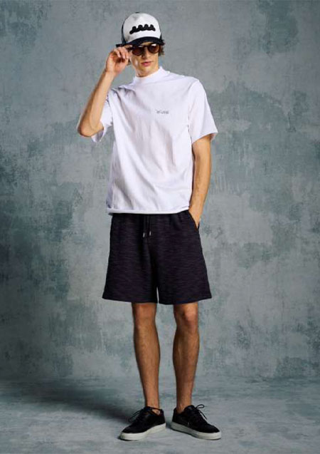 muta x wjk wave cut-off mesh cap | 19black × white