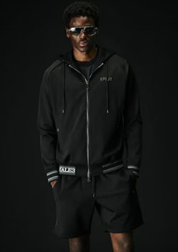 1PIU1UGUALE3 SPORT ZIP UP PARKA | 9988BlackCharcoal