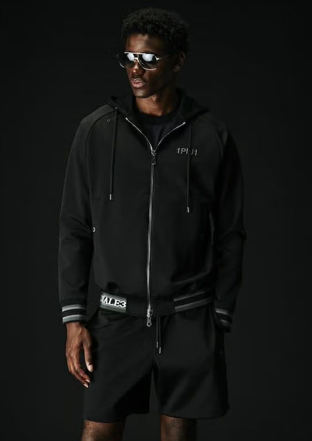 1PIU1UGUALE3 SPORT ZIP UP PARKA | 9988BlackCharcoal