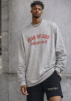 FOG ESSENTIALS 24FW ARCH LOGO LS TEE | DK/H.GREY