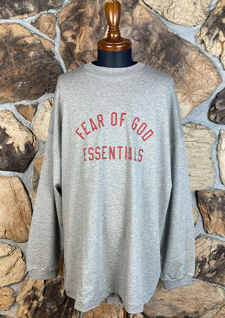 FOG ESSENTIALS 24FW ARCH LOGO LS TEE | DK/H.GREY
