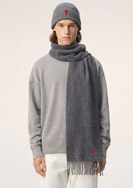 AMI PARIS LOGO MUFFLER | 061GRAY