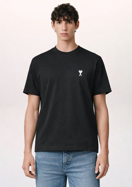 AMI PARIS LOGO S/S TEE | 001BLACK