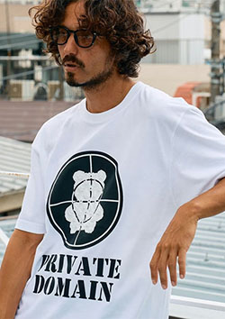 STUD MUFFIN 8oz5.6ozコットン天竺 ターゲットベアフォームプリントSSシャツ Tシャツ | WHITE