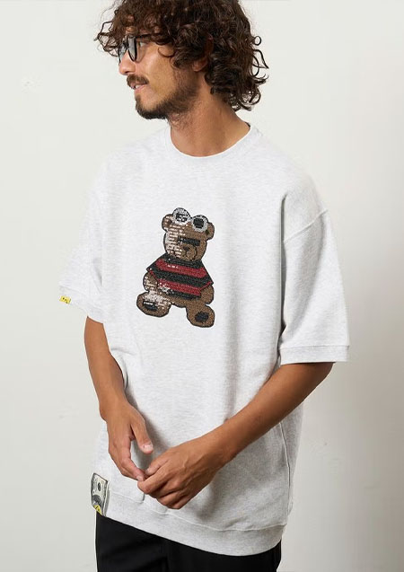 STUD MUFFIN 8ozフレンチテリー カートベアシークイン SSシャツ | ASH