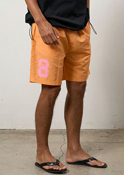 STUD MUFFIN 8スマイル ナイロン イージーショーツ | ORANGE