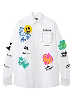 2nd Archive graphic L/S Shirts | WHITE