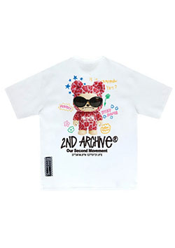 2nd Archive FUNKY SUNGLASS BEAR Tee | WHITE