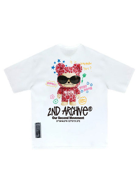 2nd Archive FUNKY SUNGLASS BEAR Tee | WHITE